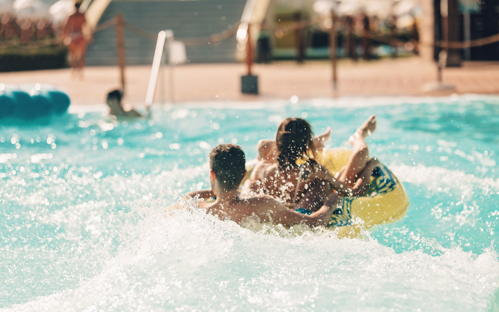Couple having fun in a Water Park